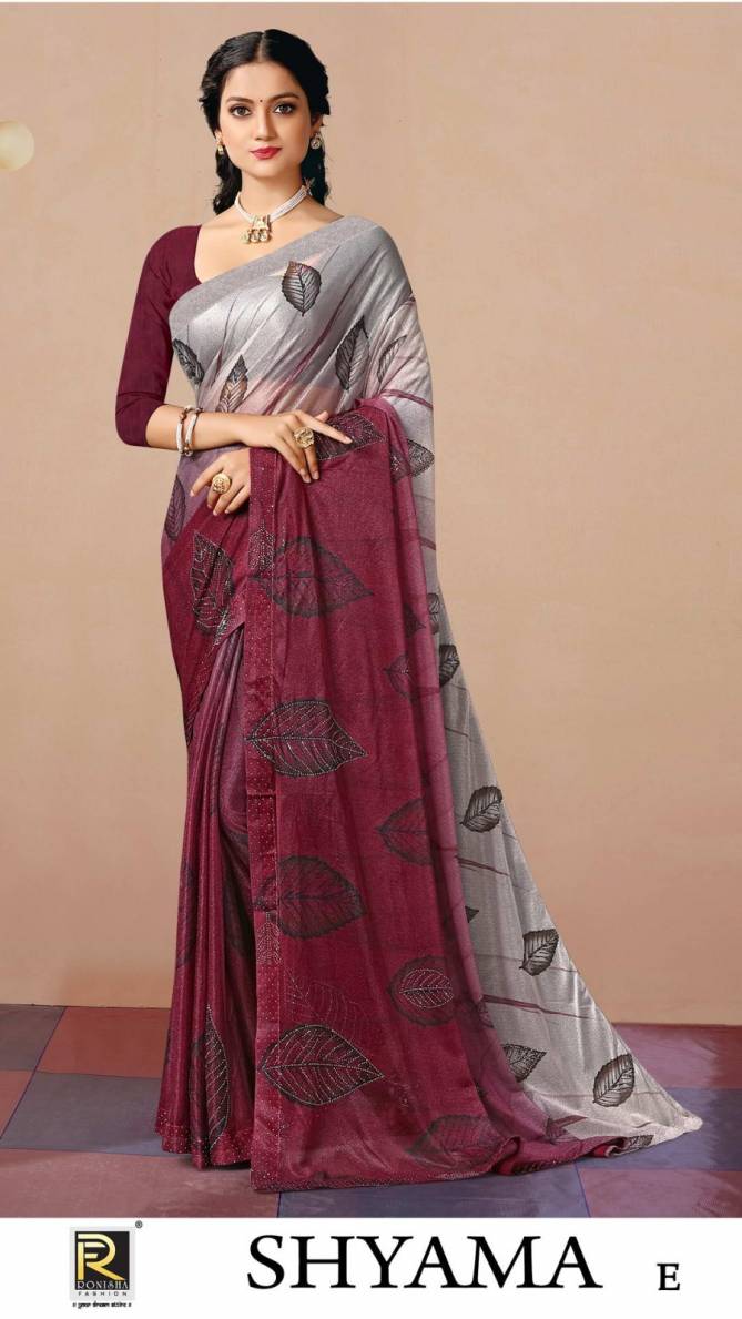 Ronisha Shyama Printed Party Wear Sarees Catalog

